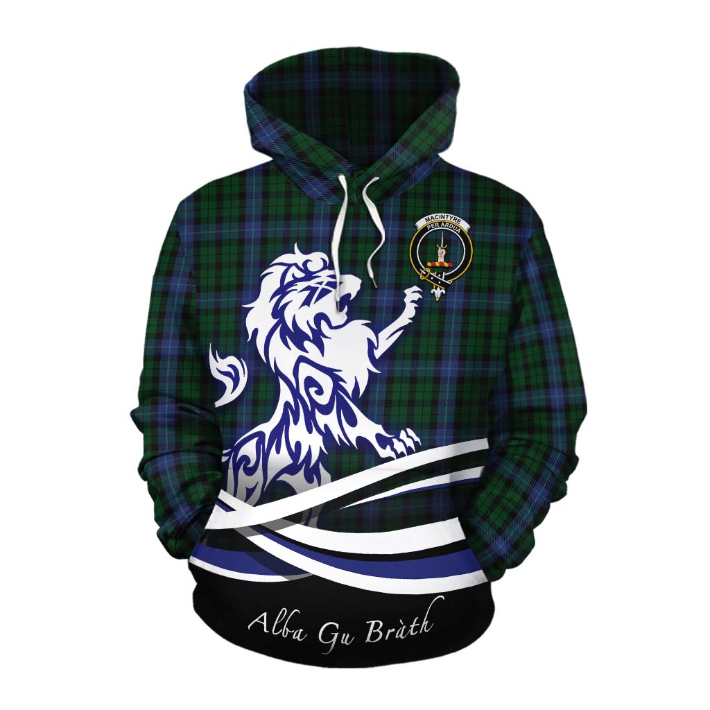 MacIntyre (McIntyre) Tartan Cotton Hoodie with Alba Gu Brath Regal Lion Emblem Pullover Hoodie XS - Tartan Vibes Clothing