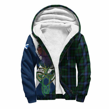 MacIntyre (McIntyre) Tartan Family Crest Sherpa Hoodie Scottish Thistle Celtic Inspired
