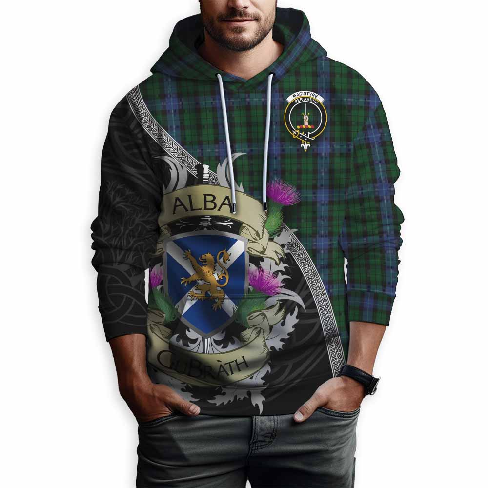 Tartan Vibes Clothing MacIntyre (McIntyre) Tartan Family Crest Hoodie Lion Rampant Royal Thistle Shield Celtic Inspired