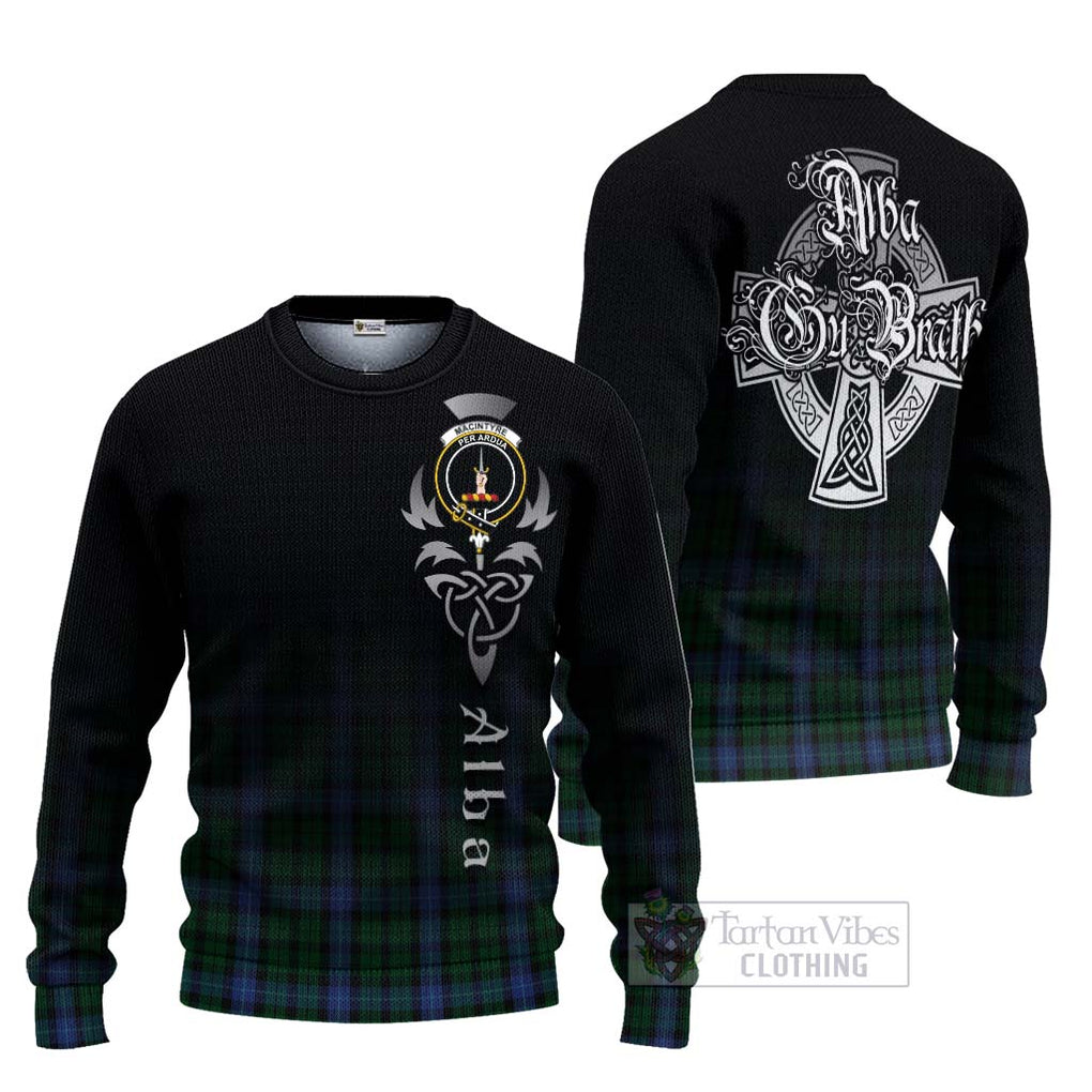 Tartan Vibes Clothing MacIntyre (McIntyre) Tartan Knitted Sweater Featuring Alba Gu Brath Family Crest Celtic Inspired