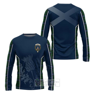 Tartan Vibes Clothing MacIntyre (McIntyre) Tartan Long Sleeve T-Shirt with Family Crest and Scottish Thistle Vibes Sport Style