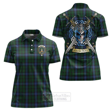 MacIntyre (McIntyre) Tartan Women's Polo Shirt with Family Crest Celtic Skull Style