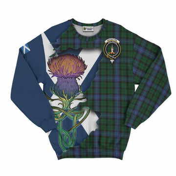 Tartan Vibes Clothing MacIntyre (McIntyre) Tartan Family Crest Sweatshirt Scottish Thistle Celtic Inspired