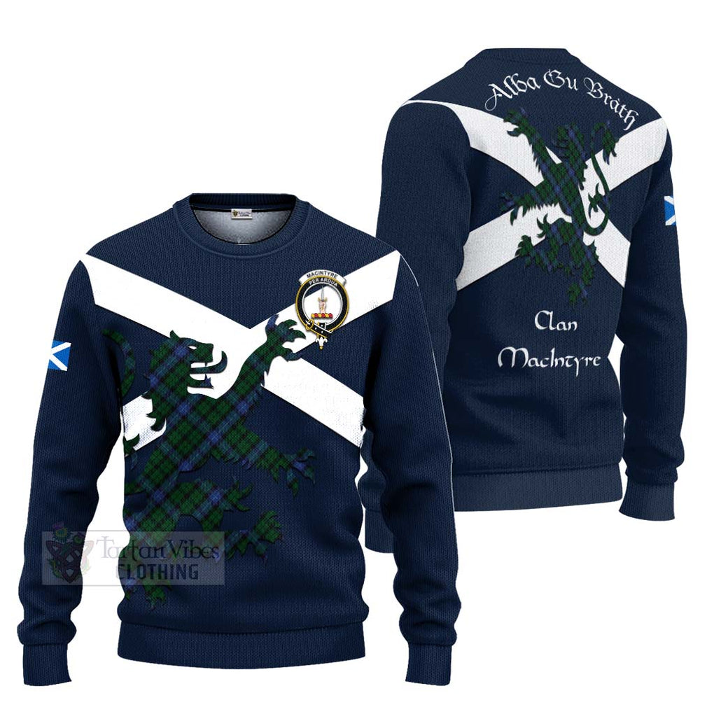 Tartan Vibes Clothing MacIntyre (McIntyre) Tartan Lion Rampant Knitted Sweater – Proudly Display Your Heritage with Alba Gu Brath and Clan Name