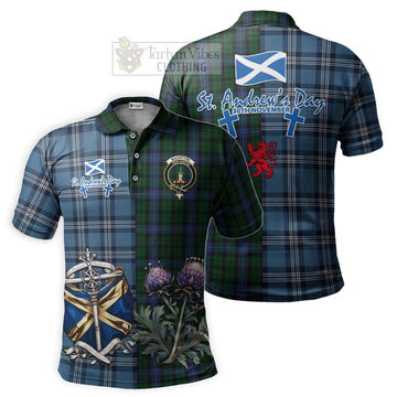 Tartan Vibes Clothing MacIntyre (McIntyre) Tartan Polo Shirt Happy St. Andrew's Day Half Tartan Style