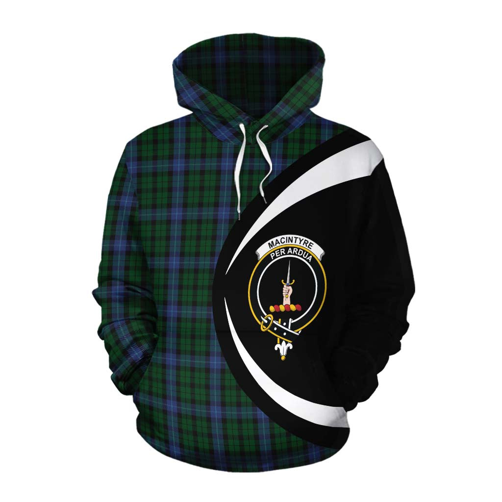 MacIntyre (McIntyre) Tartan Cotton Hoodie with Family Crest Circle Style Pullover Hoodie XS - Tartan Vibes Clothing