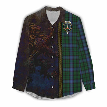 MacIntyre (McIntyre) Tartan Family Crest Women's Casual Shirt Alba Gu Brath Be Brave Lion Ancient Style
