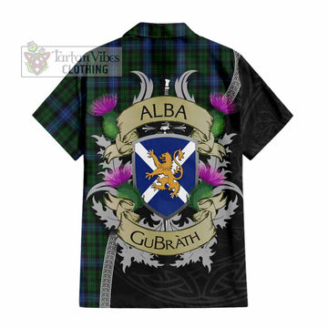 Tartan Vibes Clothing MacIntyre (McIntyre) Tartan Family Crest Short Sleeve Button Shirt Lion Rampant Royal Thistle Shield Celtic Inspired