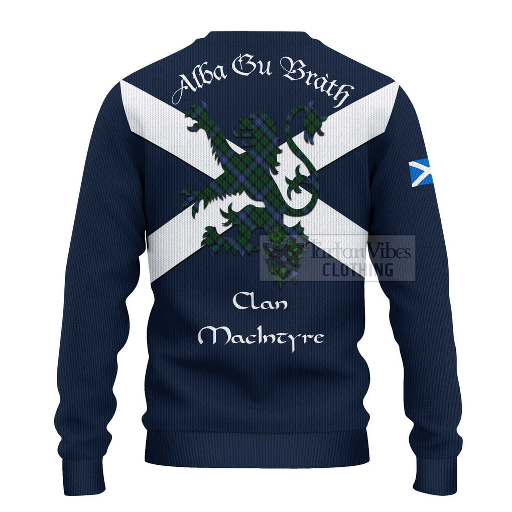 Tartan Vibes Clothing MacIntyre (McIntyre) Tartan Lion Rampant Knitted Sweater – Proudly Display Your Heritage with Alba Gu Brath and Clan Name