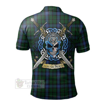 MacIntyre (McIntyre) Tartan Polo Shirt with Family Crest Celtic Skull Style