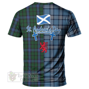 Tartan Vibes Clothing MacIntyre (McIntyre) Tartan T-Shirt Happy St. Andrew's Day Half Tartan Style