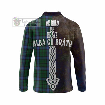 MacIntyre (McIntyre) Tartan Family Crest Long Sleeve Polo Shirt Alba Gu Brath Be Brave Lion Ancient Style