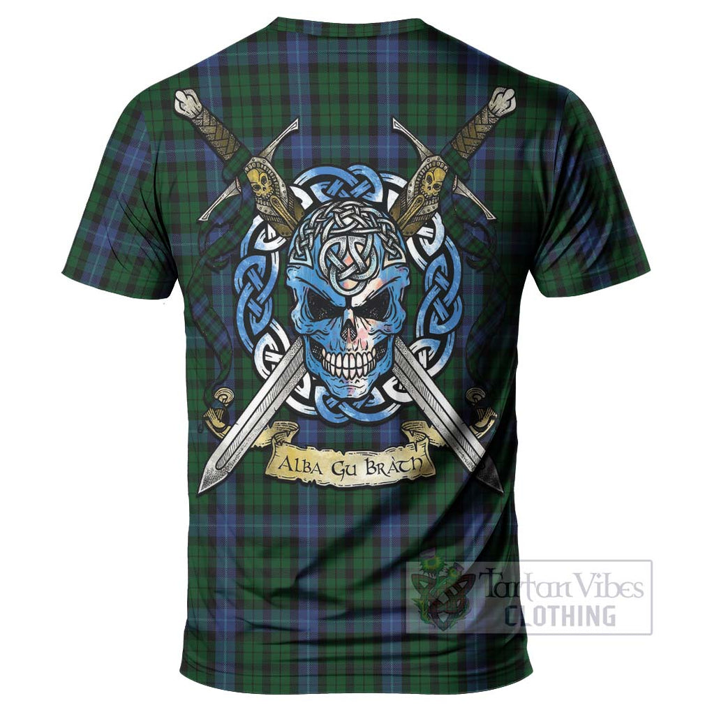 Tartan Vibes Clothing MacIntyre (McIntyre) Tartan T-Shirt with Family Crest Celtic Skull Style