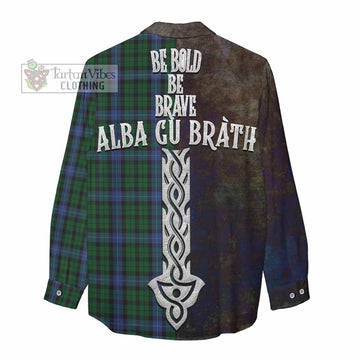 MacIntyre (McIntyre) Tartan Family Crest Women's Casual Shirt Alba Gu Brath Be Brave Lion Ancient Style
