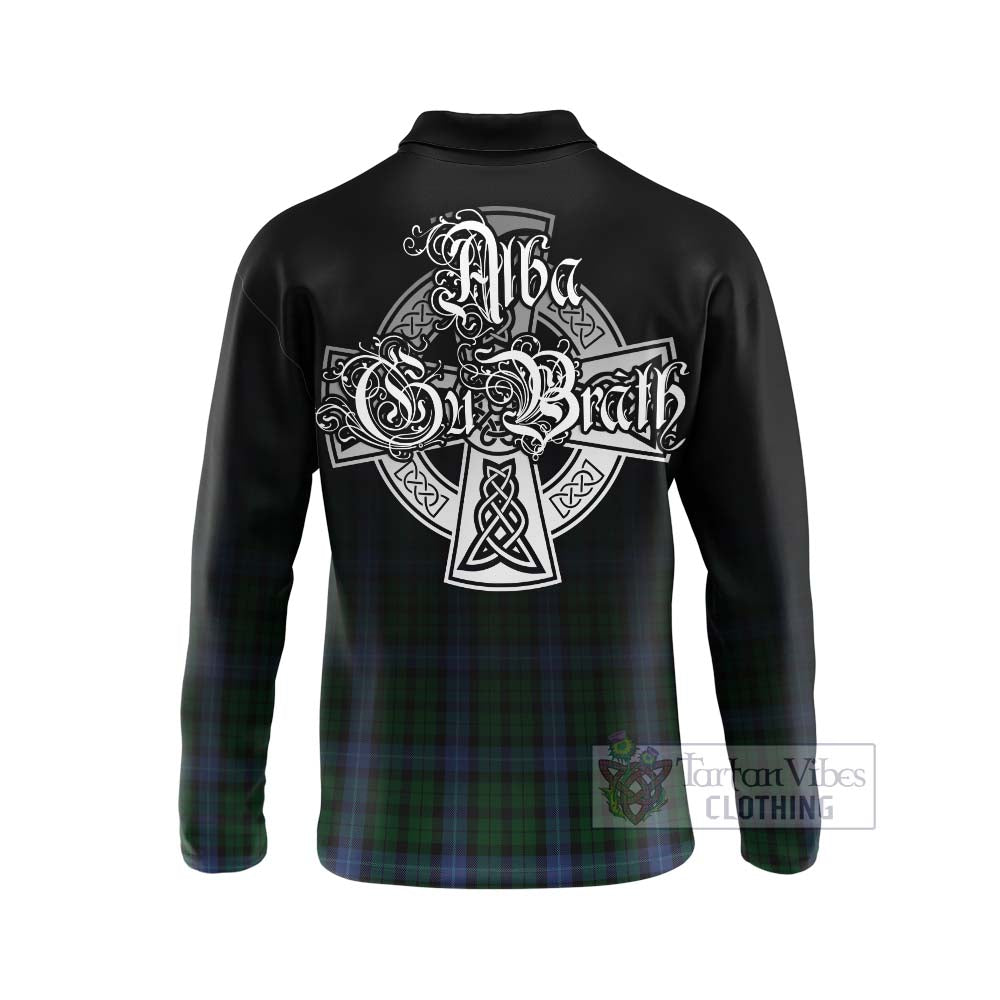Tartan Vibes Clothing MacIntyre (McIntyre) Tartan Long Sleeve Polo Shirt Featuring Alba Gu Brath Family Crest Celtic Inspired