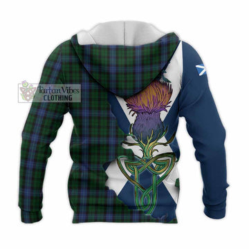 MacIntyre (McIntyre) Tartan Family Crest Knitted Hoodie Scottish Thistle Celtic Inspired