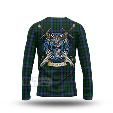 Tartan Vibes Clothing MacIntyre (McIntyre) Tartan Long Sleeve T-Shirt with Family Crest Celtic Skull Style