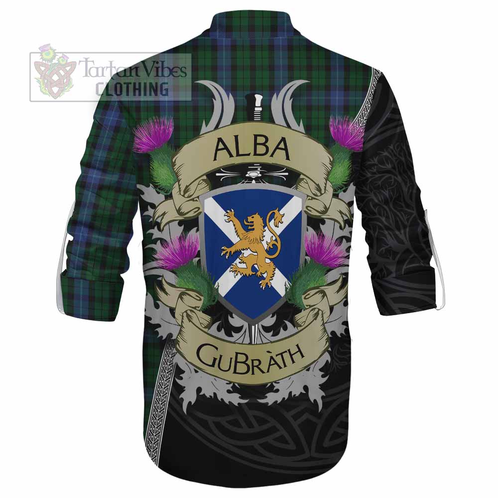 Tartan Vibes Clothing MacIntyre (McIntyre) Tartan Family Crest Ghillie Kilt Shirt Lion Rampant Royal Thistle Shield Celtic Inspired