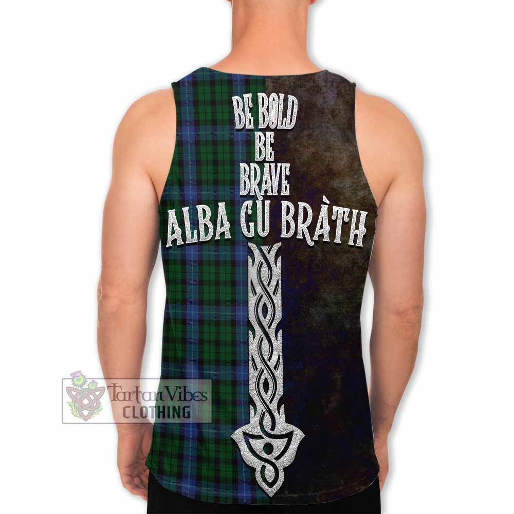 Tartan Vibes Clothing MacIntyre (McIntyre) Tartan Family Crest Men's Tank Top Alba Gu Brath Be Brave Lion Ancient Style