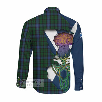 MacIntyre (McIntyre) Tartan Family Crest Long Sleeve Button Shirt Scottish Thistle Celtic Inspired