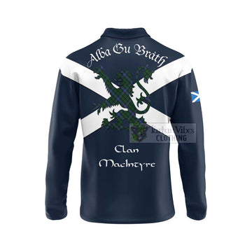 MacIntyre (McIntyre) Tartan Lion Rampant Long Sleeve Polo Shirt Proudly Display Your Heritage with Alba Gu Brath and Clan Name