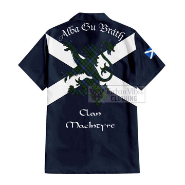Tartan Vibes Clothing MacIntyre (McIntyre) Tartan Lion Rampant Short Sleeve Button Shirt – Proudly Display Your Heritage with Alba Gu Brath and Clan Name