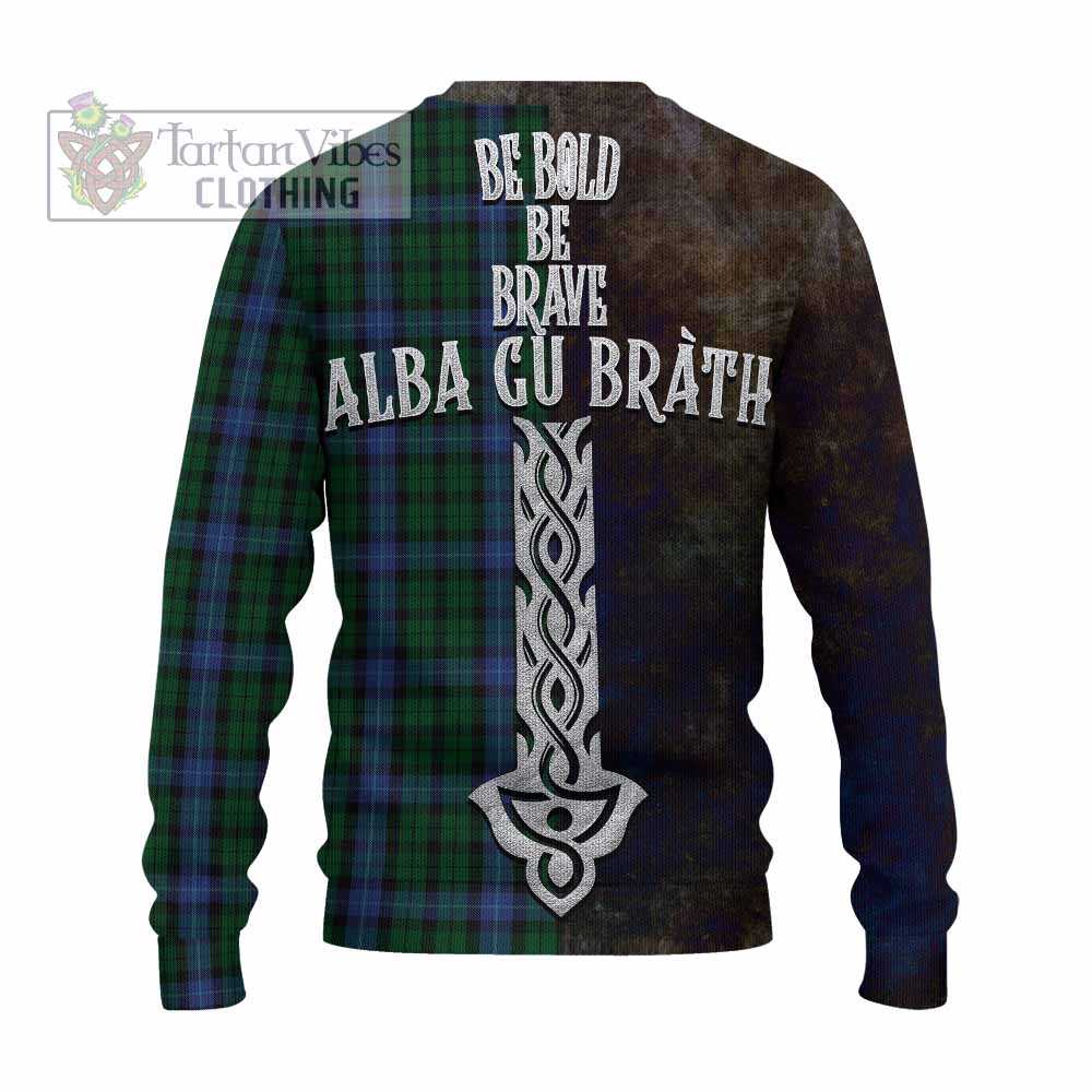 Tartan Vibes Clothing MacIntyre (McIntyre) Tartan Family Crest Knitted Sweater Alba Gu Brath Be Brave Lion Ancient Style