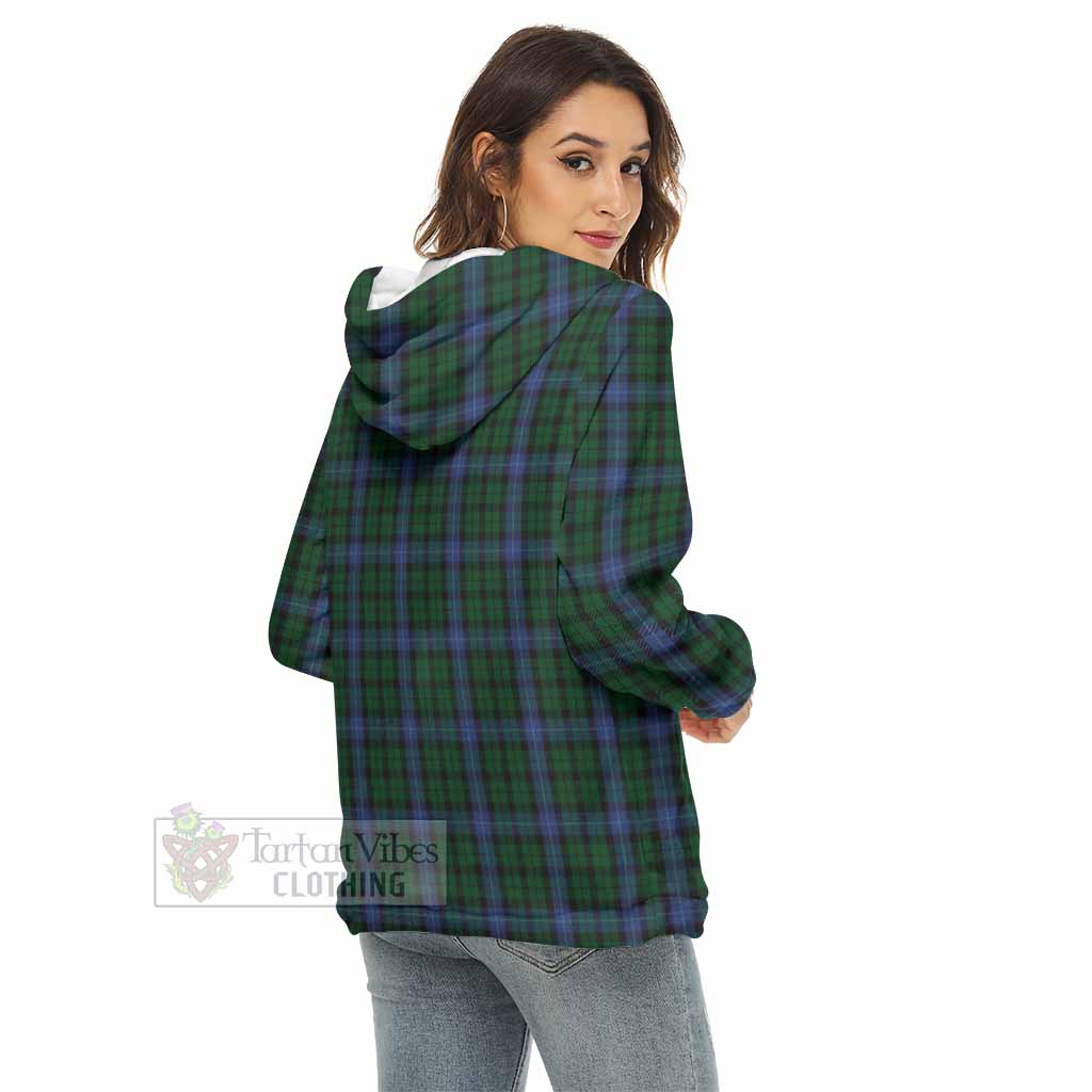 Tartan Vibes Clothing MacIntyre (McIntyre) Tartan Crest Women's Borg  Half Zip Fleece Hoodie