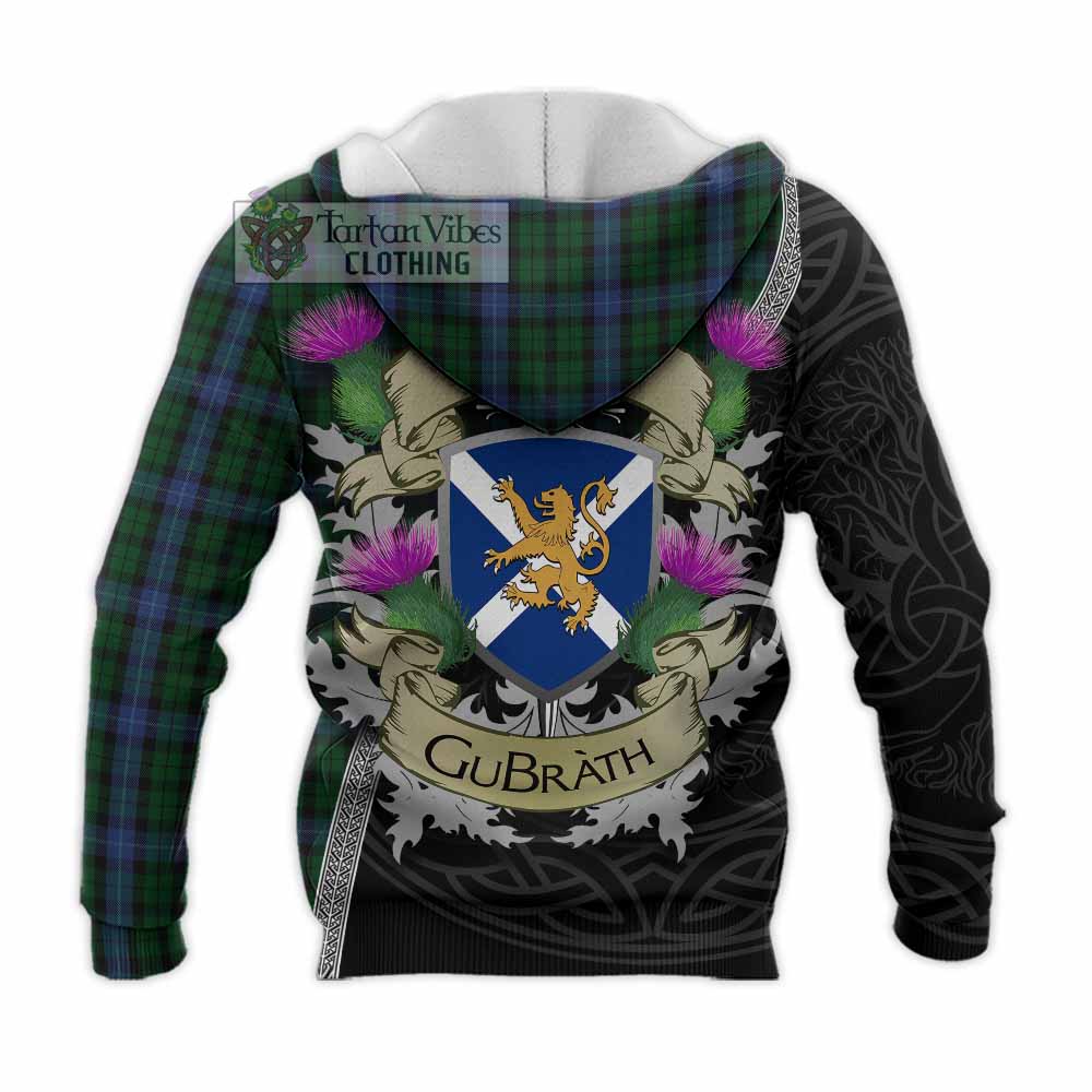 Tartan Vibes Clothing MacIntyre (McIntyre) Tartan Family Crest Knitted Hoodie Lion Rampant Royal Thistle Shield Celtic Inspired