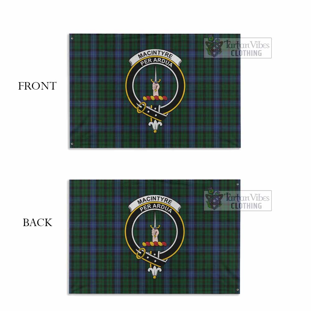 Tartan Vibes Clothing MacIntyre (McIntyre) Tartan House Flag with Family Crest