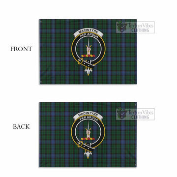 Tartan Vibes Clothing MacIntyre (McIntyre) Tartan House Flag with Family Crest