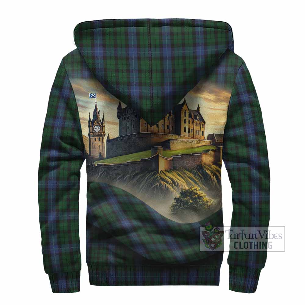 Tartan Vibes Clothing MacIntyre (McIntyre) Tartan Family Crest Sherpa Hoodie with Scottish Ancient Castle Style