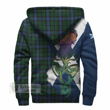 MacIntyre (McIntyre) Tartan Family Crest Sherpa Hoodie Scottish Thistle Celtic Inspired