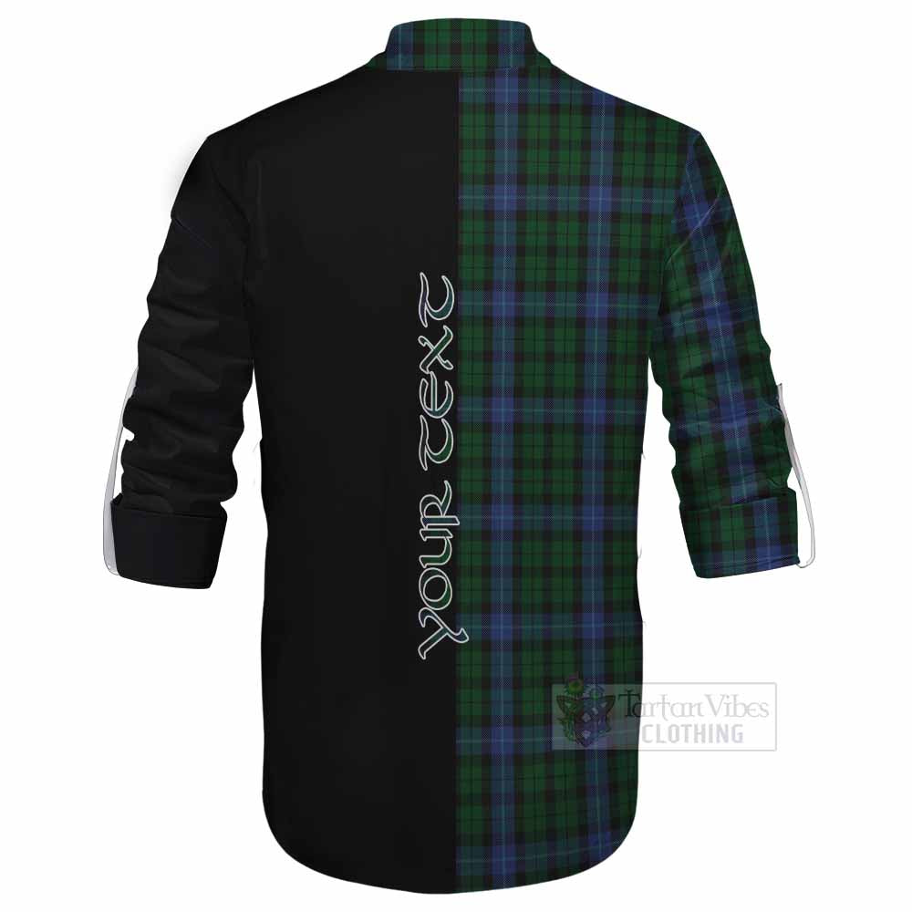 Tartan Vibes Clothing MacIntyre (McIntyre) Tartan Ghillie Kilt Shirt with Family Crest and Half Of Me Style
