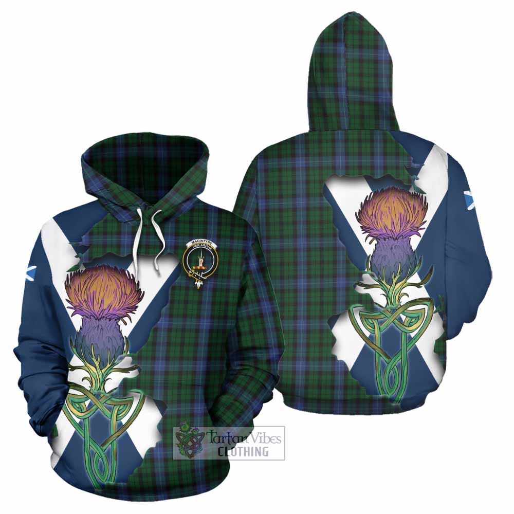 Tartan Vibes Clothing MacIntyre (McIntyre) Tartan Family Crest Hoodie Scottish Thistle Celtic Inspired