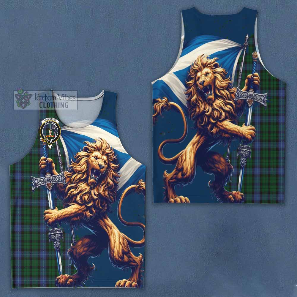 Tartan Vibes Clothing MacIntyre (McIntyre) Tartan Family Crest Men's Tank Top with Scottish Majestic Lion