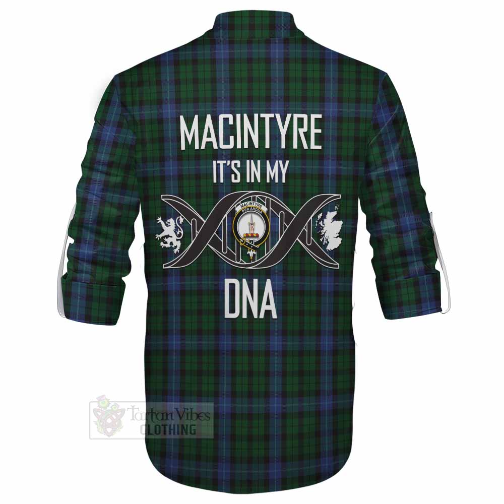 Tartan Vibes Clothing MacIntyre (McIntyre) Tartan Ghillie Kilt Shirt with Family Crest DNA In Me Style