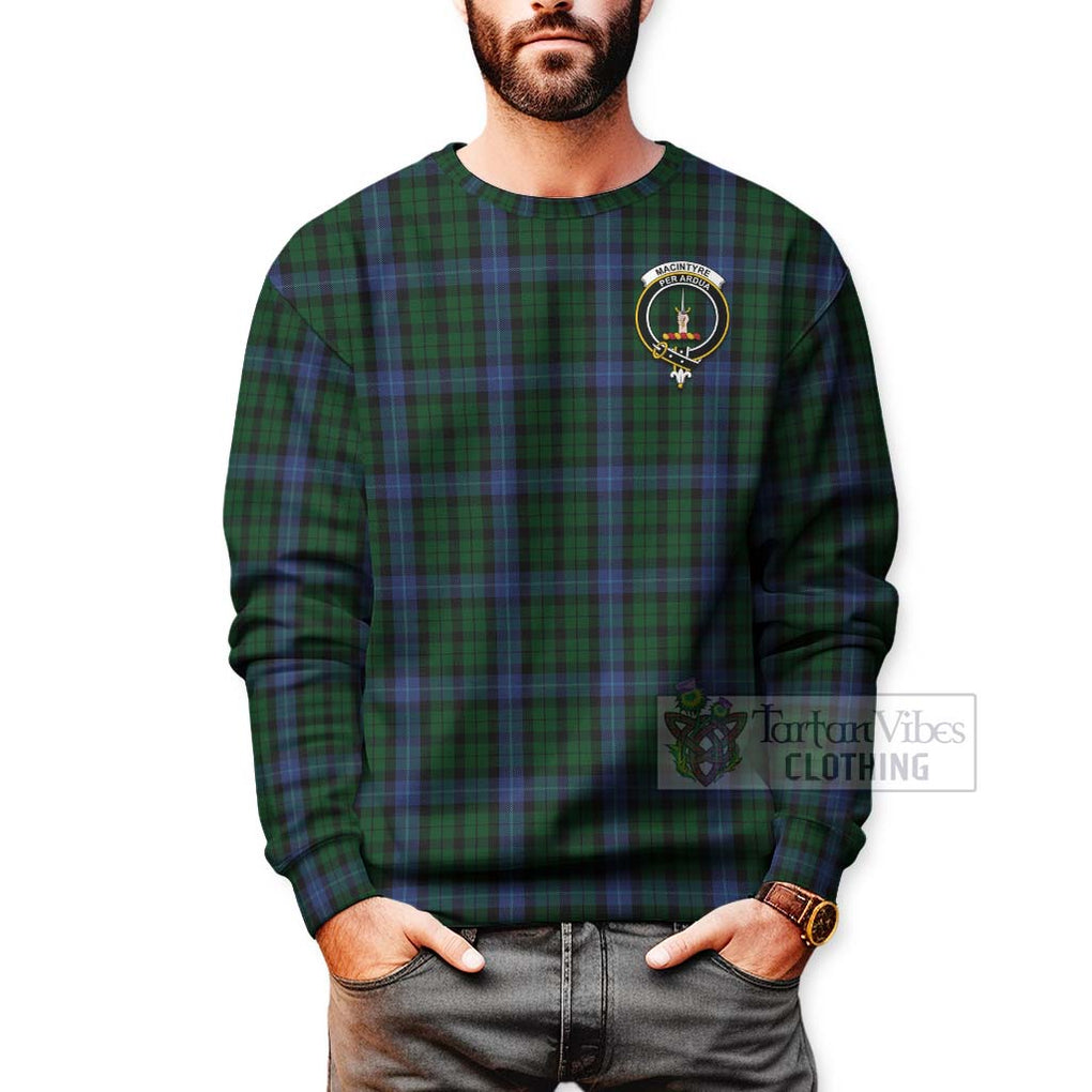Tartan Vibes Clothing MacIntyre (McIntyre) Tartan Sweatshirt with Family Crest Celtic Skull Style
