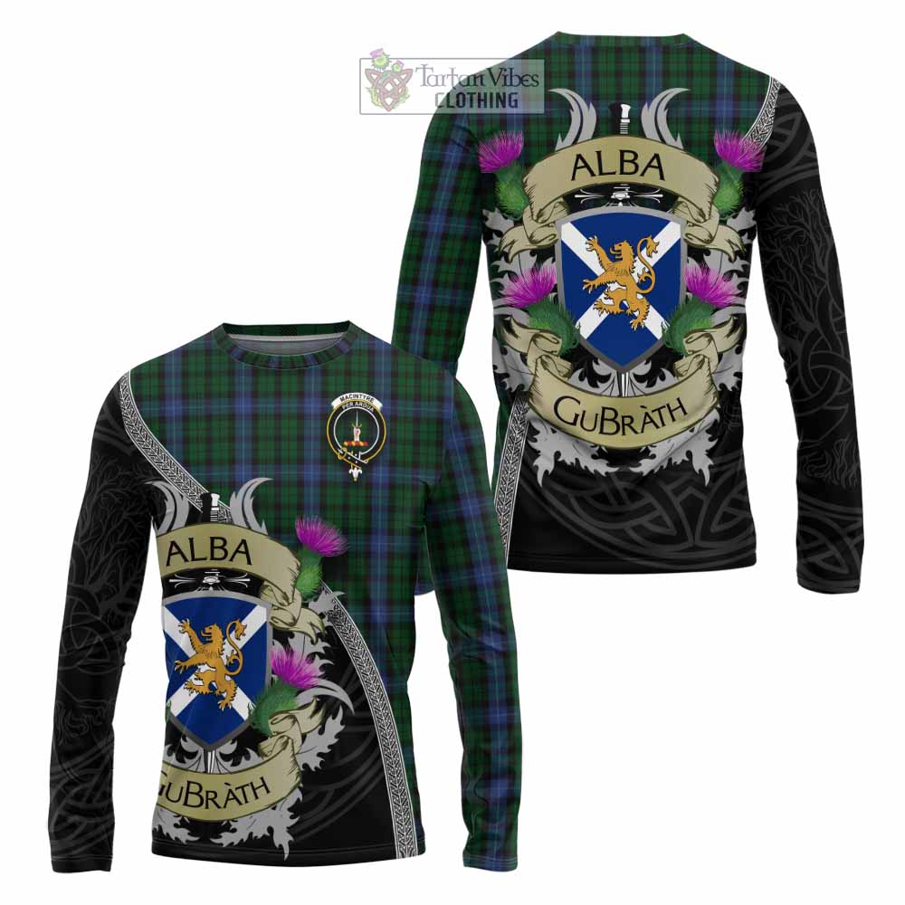 Tartan Vibes Clothing MacIntyre (McIntyre) Tartan Family Crest Long Sleeve T-Shirt Lion Rampant Royal Thistle Shield Celtic Inspired