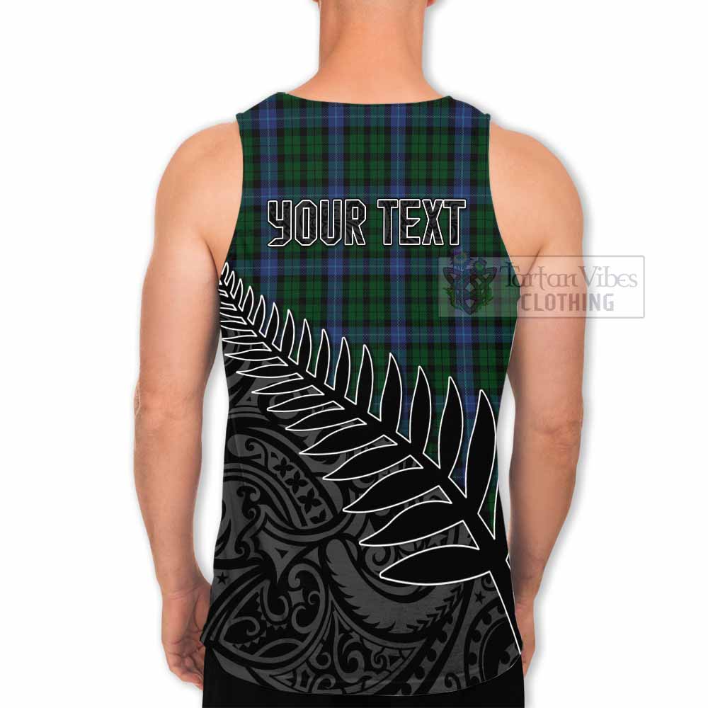 Tartan Vibes Clothing MacIntyre (McIntyre) Crest Tartan Men's Tank Top with New Zealand Silver Fern Half Style