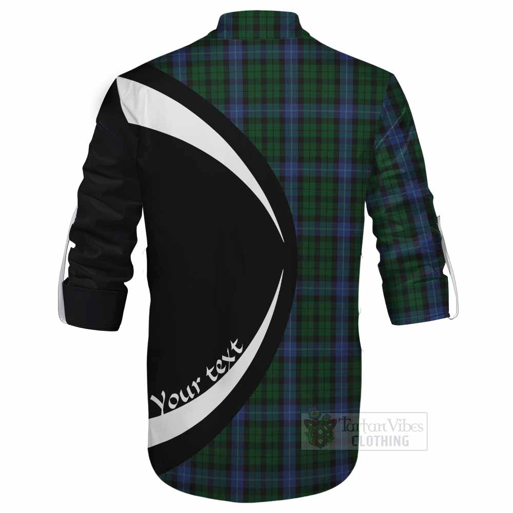 Tartan Vibes Clothing MacIntyre (McIntyre) Tartan Ghillie Kilt Shirt with Family Crest Circle Style