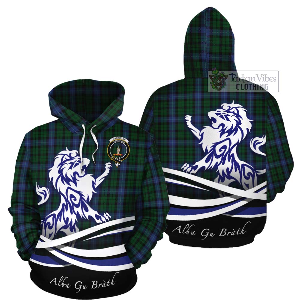 MacIntyre (McIntyre) Tartan Cotton Hoodie with Alba Gu Brath Regal Lion Emblem Zip Hoodie - Tartan Vibes Clothing