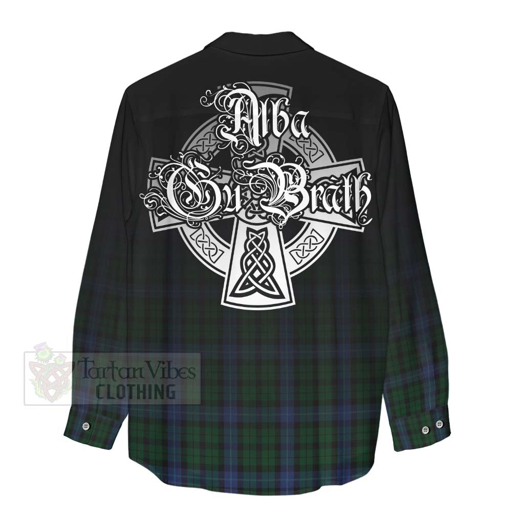 Tartan Vibes Clothing MacIntyre (McIntyre) Tartan Women's Casual Shirt Featuring Alba Gu Brath Family Crest Celtic Inspired
