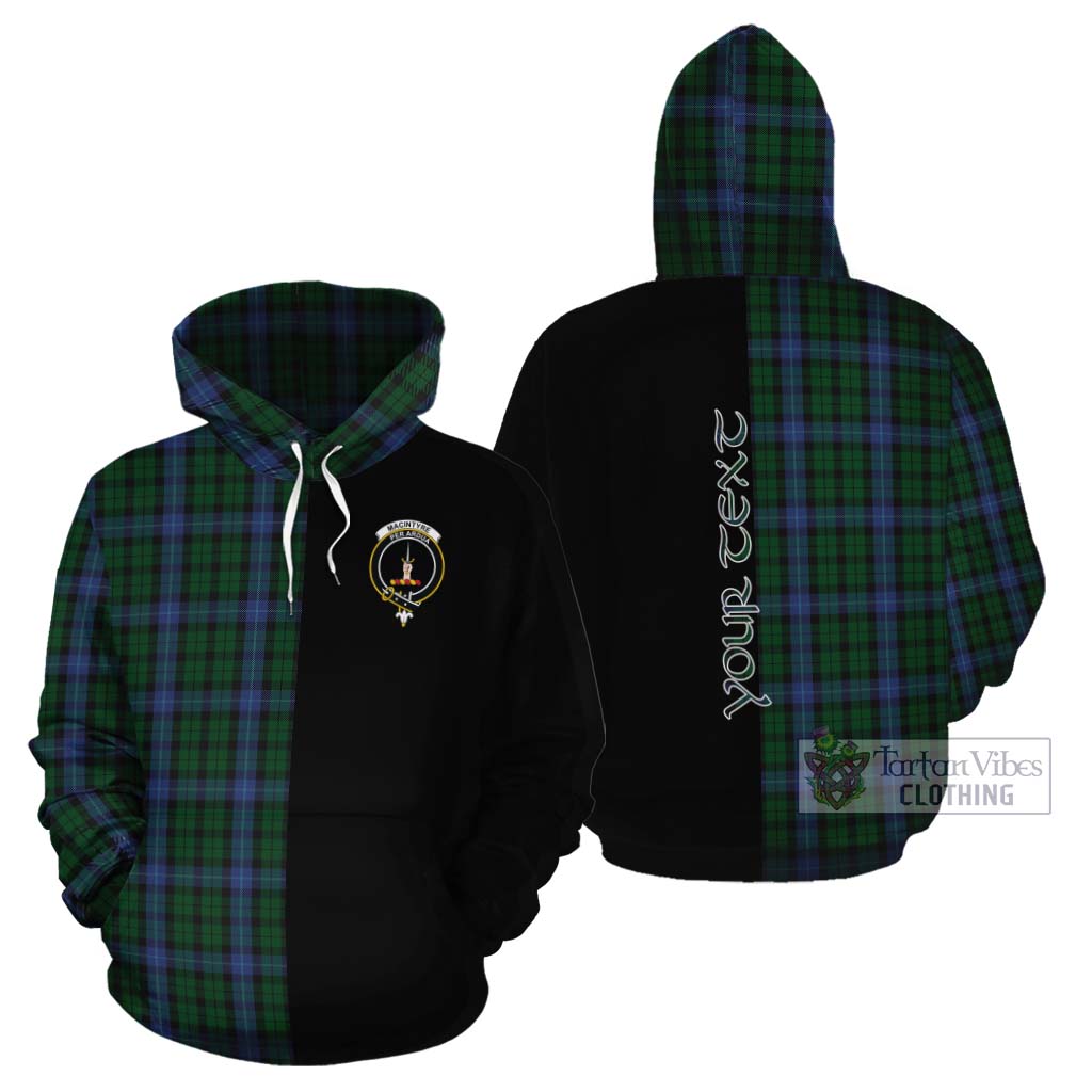 Tartan Vibes Clothing MacIntyre (McIntyre) Tartan Cotton Hoodie with Family Crest and Half Of Me Style