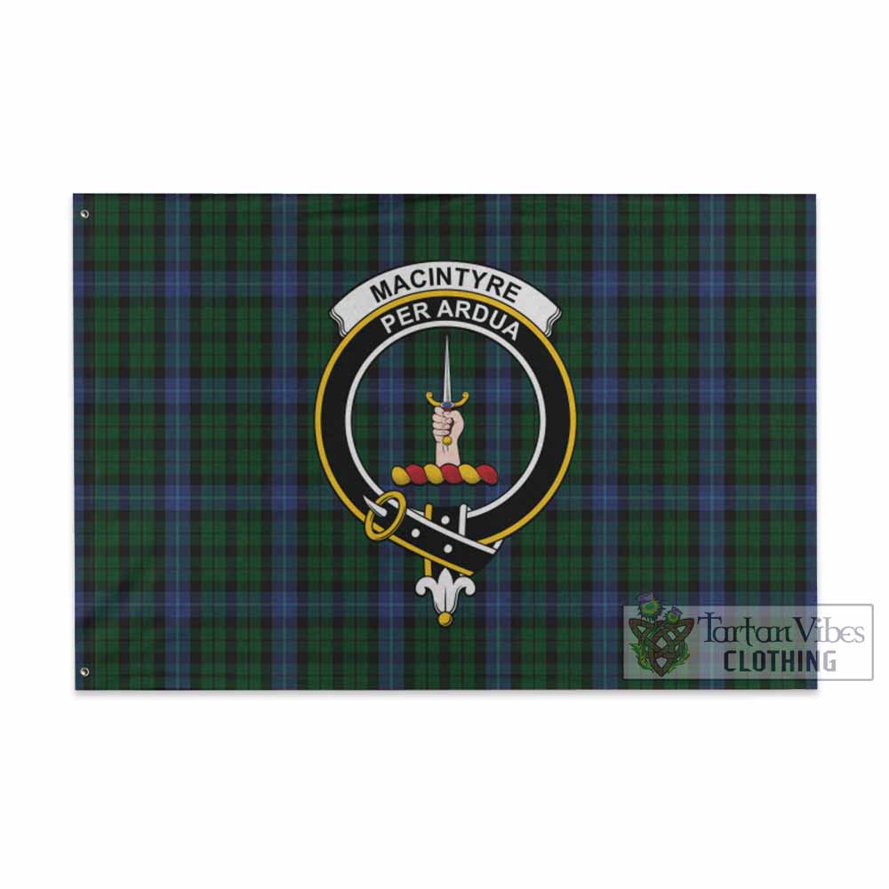 Tartan Vibes Clothing MacIntyre (McIntyre) Tartan House Flag with Family Crest