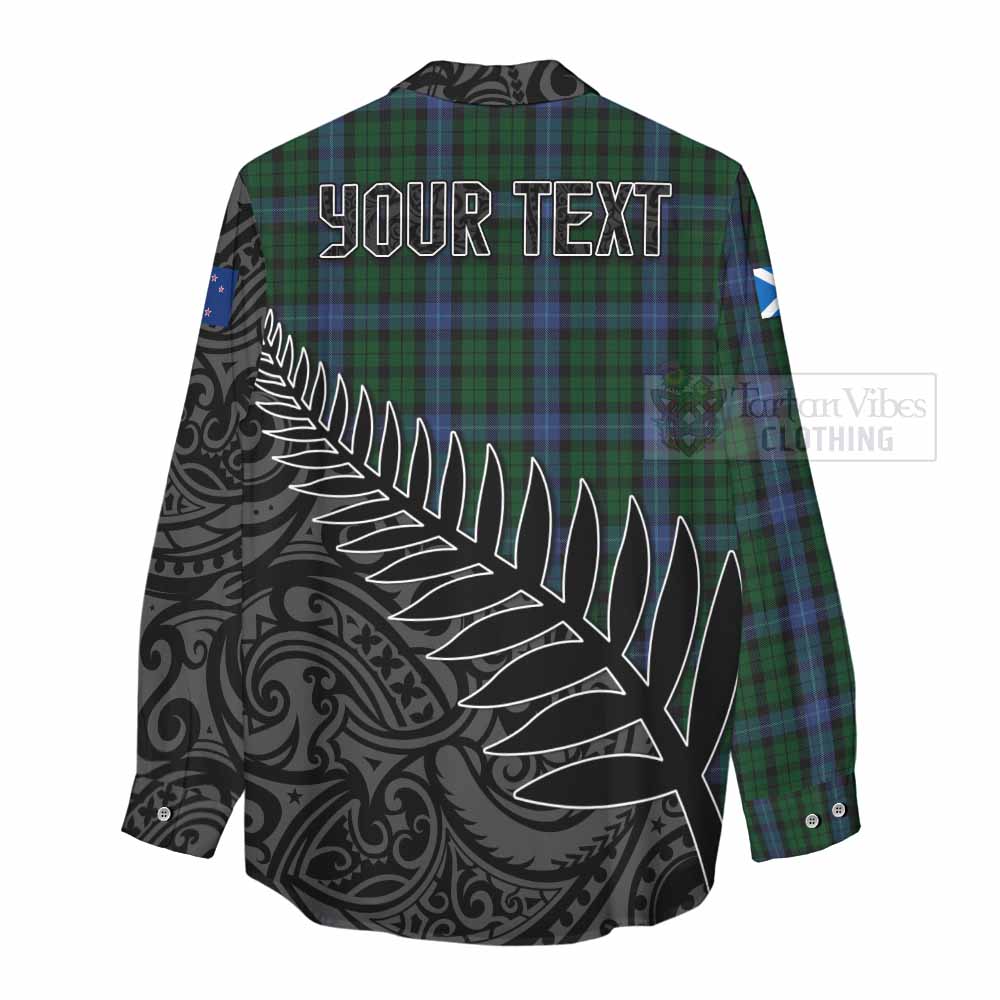 Tartan Vibes Clothing MacIntyre (McIntyre) Crest Tartan Women's Casual Shirt with New Zealand Silver Fern Half Style