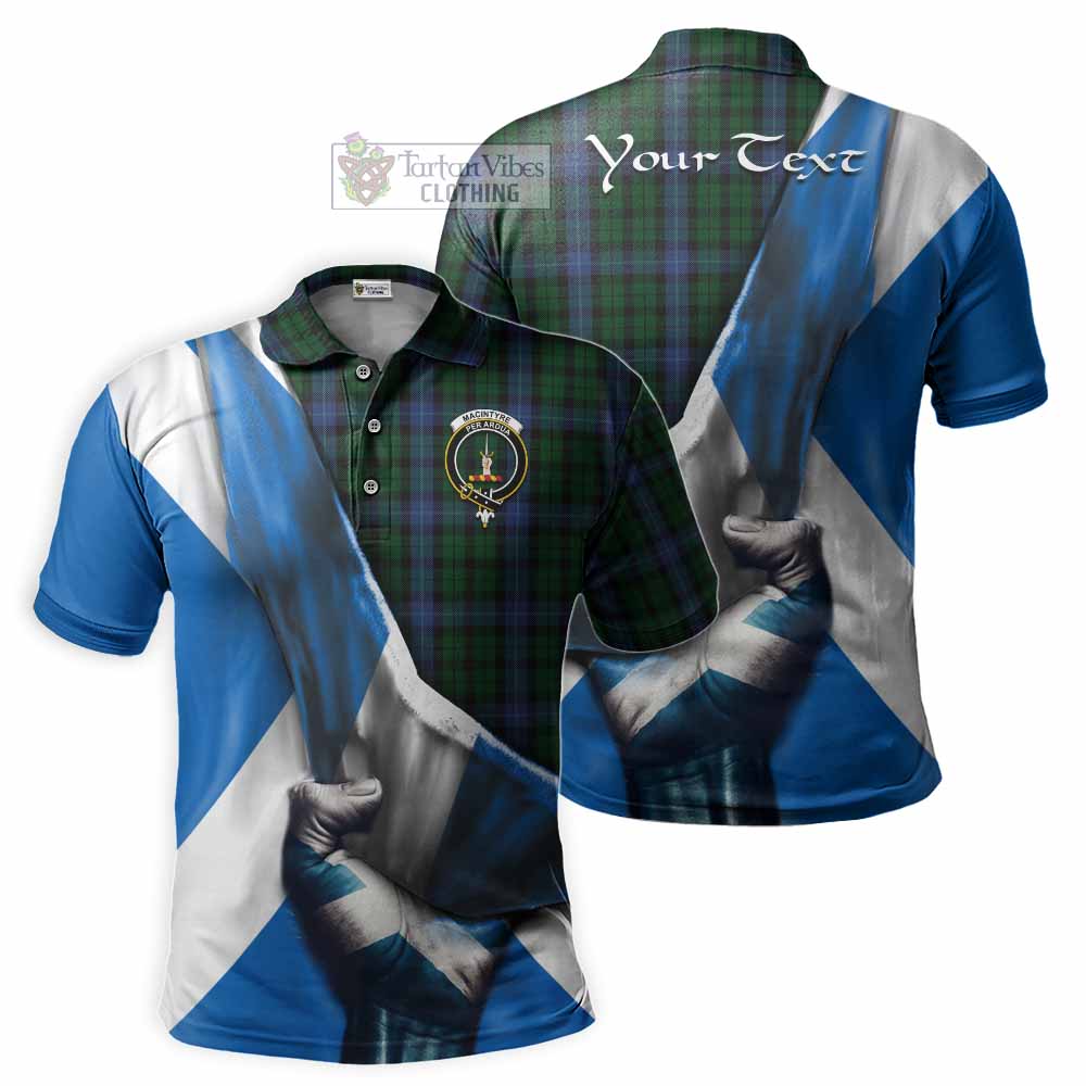 Tartan Vibes Clothing MacIntyre (McIntyre) Tartan Polo Shirt with Family Crest Scotland Patriotic Style
