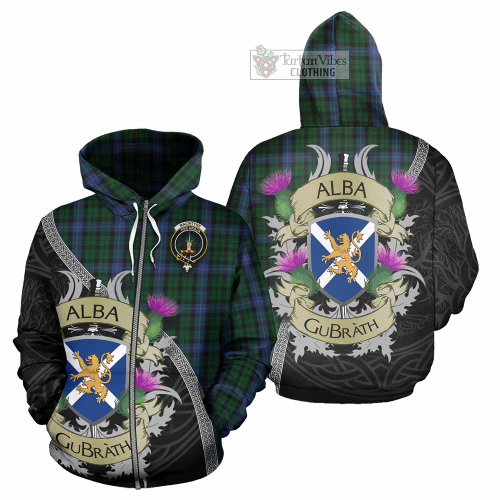 Tartan Vibes Clothing MacIntyre (McIntyre) Tartan Family Crest Hoodie Lion Rampant Royal Thistle Shield Celtic Inspired