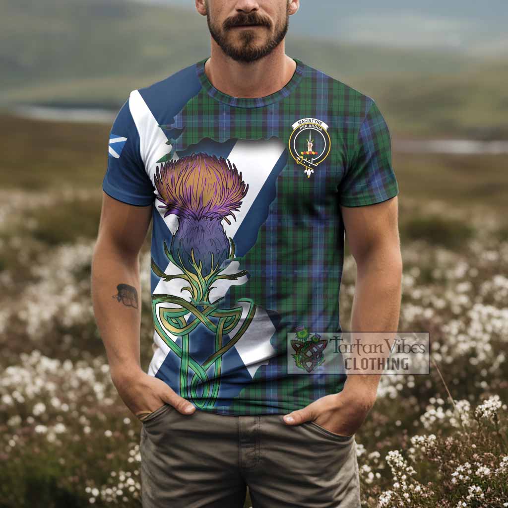 Tartan Vibes Clothing MacIntyre (McIntyre) Tartan Family Crest T-Shirt Scottish Thistle Celtic Inspired
