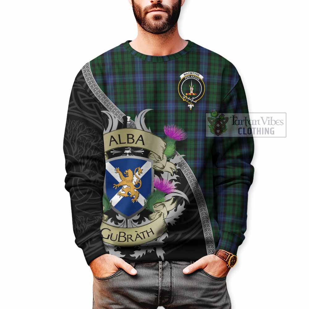 Tartan Vibes Clothing MacIntyre (McIntyre) Tartan Family Crest Sweatshirt Lion Rampant Royal Thistle Shield Celtic Inspired